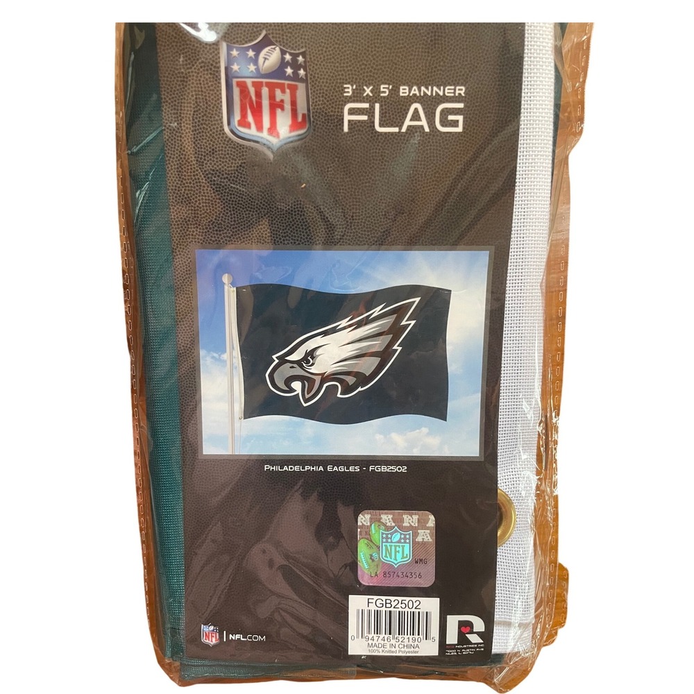 Philadelphia Eagles Flag 3x5 Banner Grommets NFL Rico Industries FGB2502 NEW